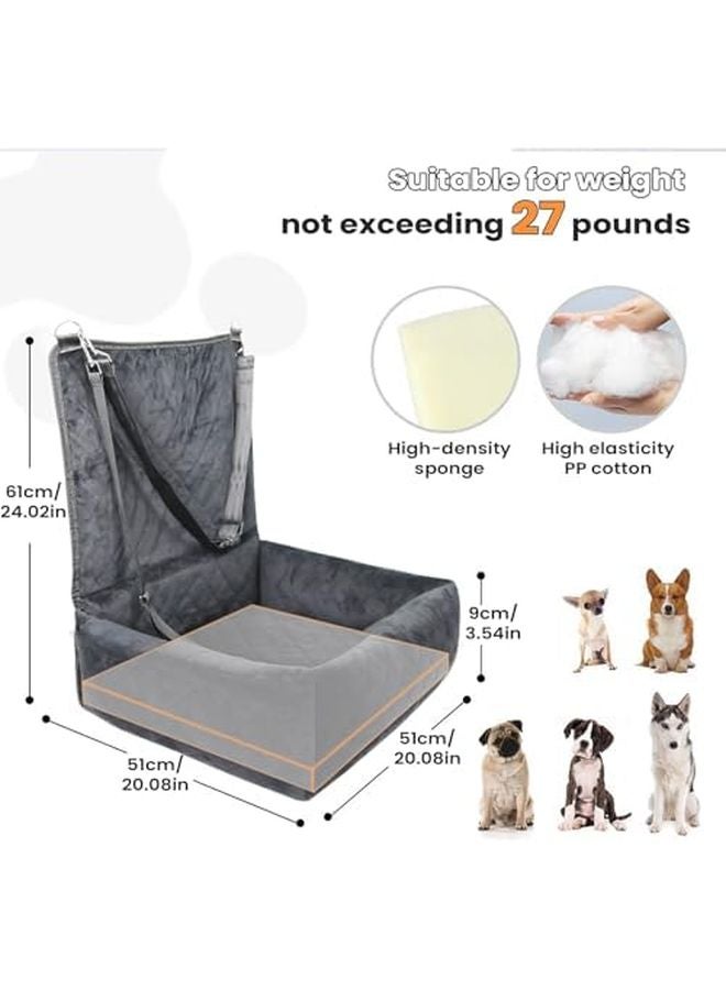 Gray Pet Car Seat For Dogs With Side Storage Pockets For Truck And Car Travel - Image 3