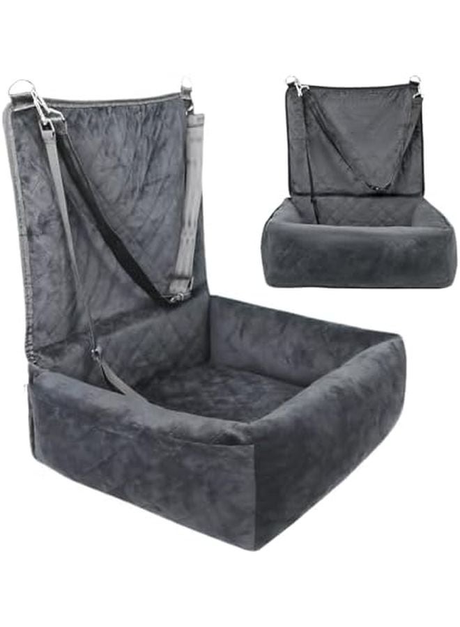 Gray Pet Car Seat For Dogs With Side Storage Pockets For Truck And Car Travel - Image 1
