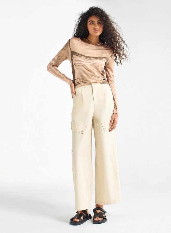 سبلاش فيڤ بنطلون كارجو سادة بجيوب