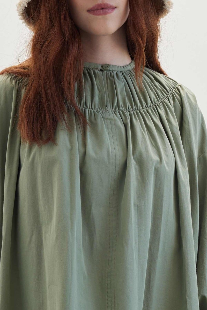Manuka Gathered Collar Tunic Green  - Image 4