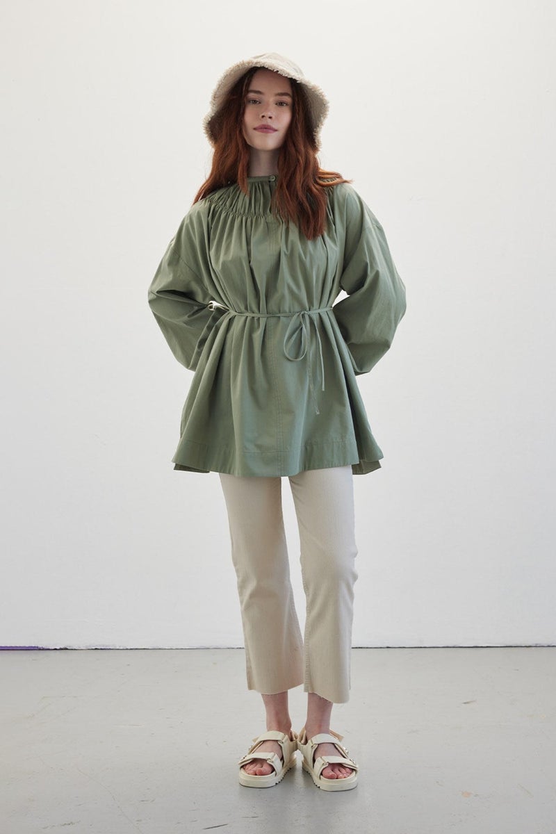 Manuka Gathered Collar Tunic Green  - Image 5