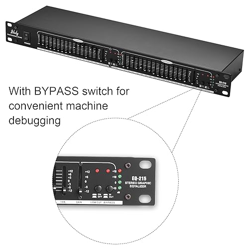 Btuty Audio Equalizer EQ-215 Dual Channel 15-Band Equalizer 1U Rack Mount 2-channel Stereo Graphic Equalizer Stereo Equalizer Graphic Equalizer - Image 4