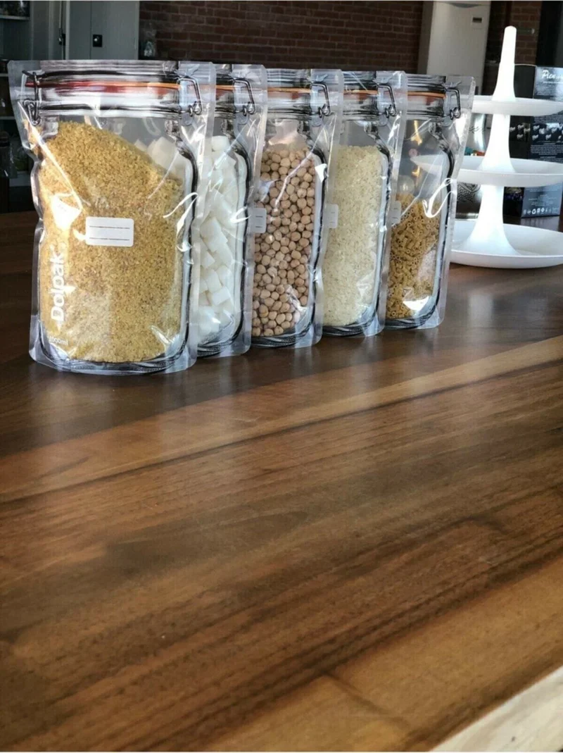 Rennway Jar Appearance Ziplock Storage Bag with Snap Fasteners and Practical Bag