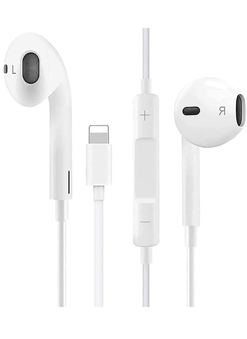 Generic - Earphone With Lightning Connector, Wired Headset Panel Has Microphone And Volume Control Keys, Clear And Noise Isolation , Compatible With iPhone 14 - Image 1
