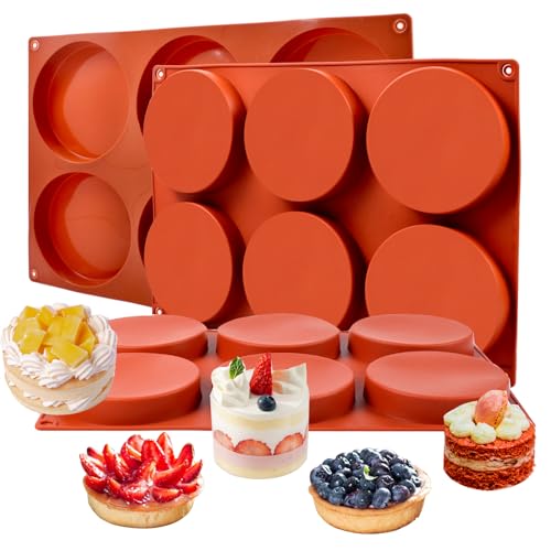 Goensjt Silicone Muffin Top Pans 4 Inch Jumbo Egg Molds,3 Pack 6-Cavity Round Silicone Baking Mold for Whoopie Pie Pan,Hamburger Bun, Corn Bread, Candy, Egg bites, Muffin - Image 1