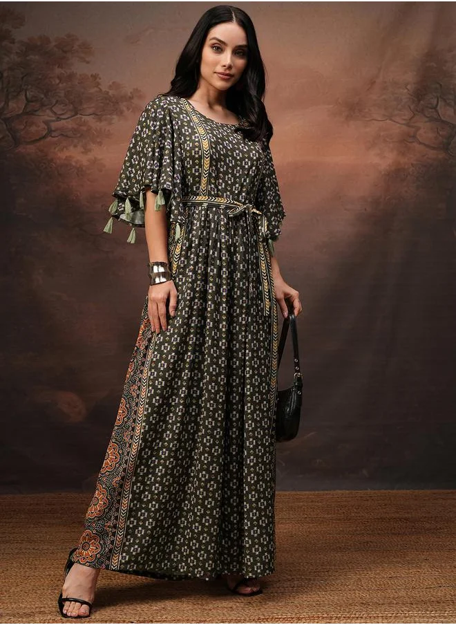 Vishudh Vishudh Women Green Wide Leg Printed Jumpsuit