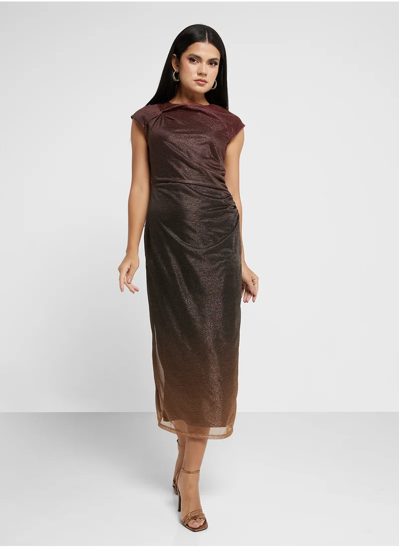 فرنش كونكشن Lurex Mesh Midi Dress
