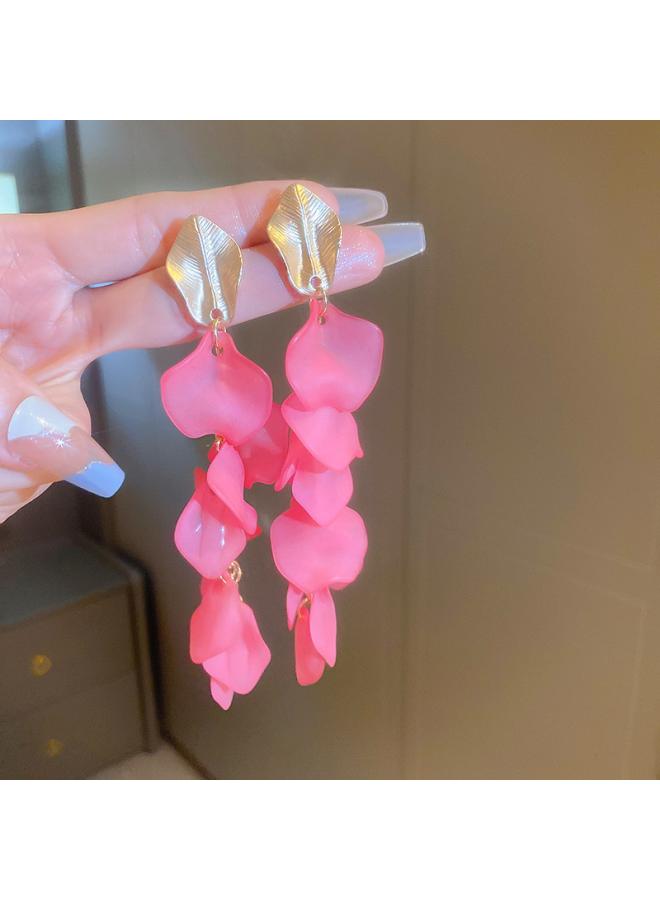 Silver Needle Hong Kong Style Vintage Resin Water Drop Geometric Earrings Simple Fashion Design Earrings Elegant High-grade Earrings
