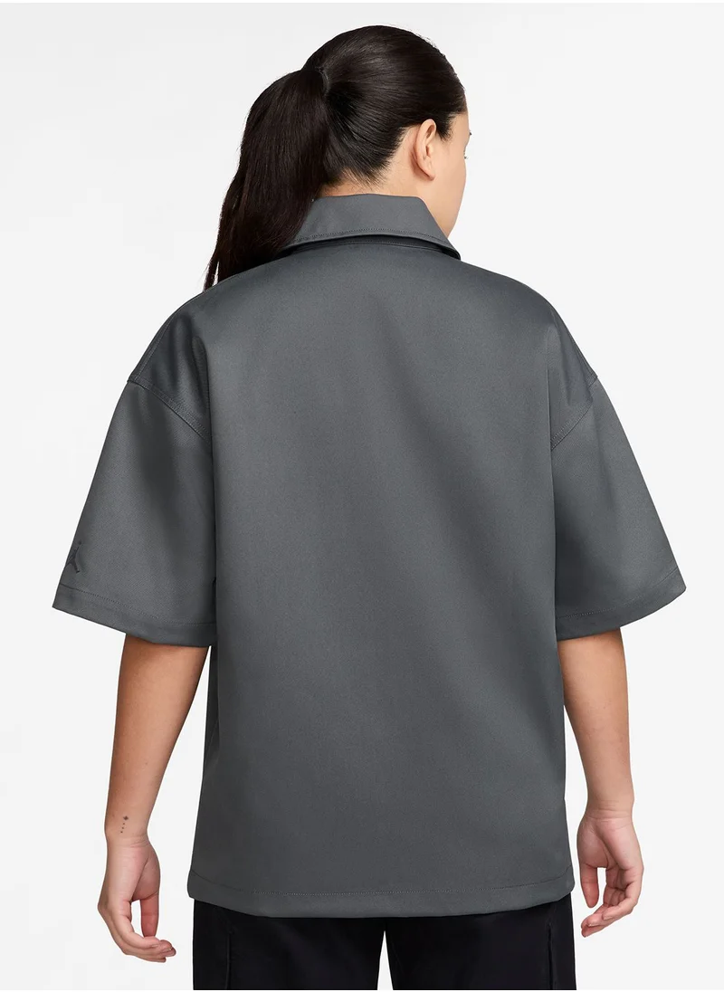 جوردن W J Flt Ss Woven Top
