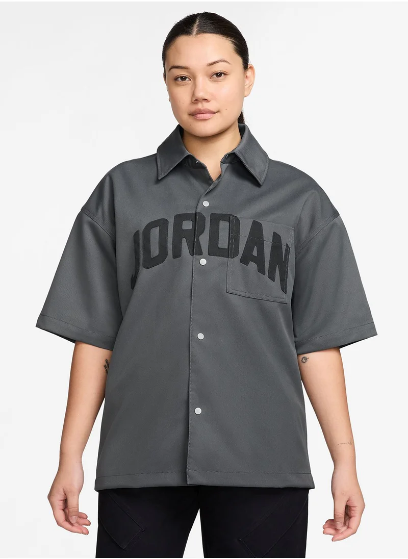 جوردن W J Flt Ss Woven Top