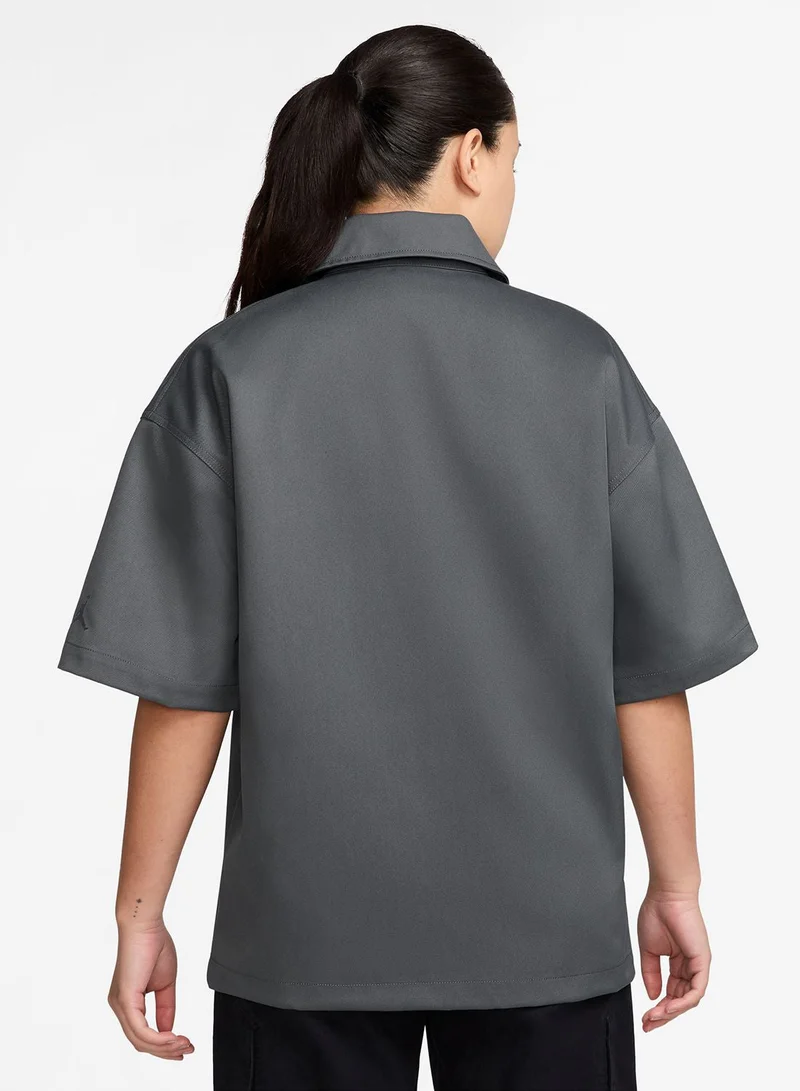 Jordan W J Flt Ss Woven Top
