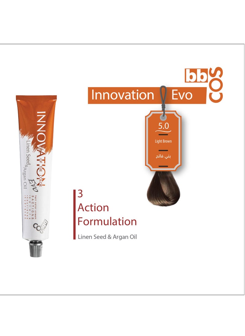 bbcos Innovation Hair Color 100 ml- 5.00 