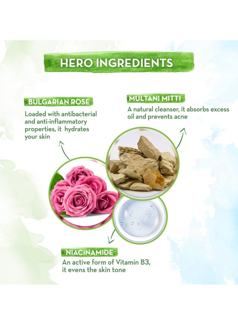 Mama Earth Multani Mitti Face Wash with Multani Mitti & Bulgarian Rose For Oil Control & Acne | Suits All Skin Types | Hydrating & Gentle | Paraben-Free | No Silicones | Sulphate-Free | For Men & Women | 100 ml - Image 2