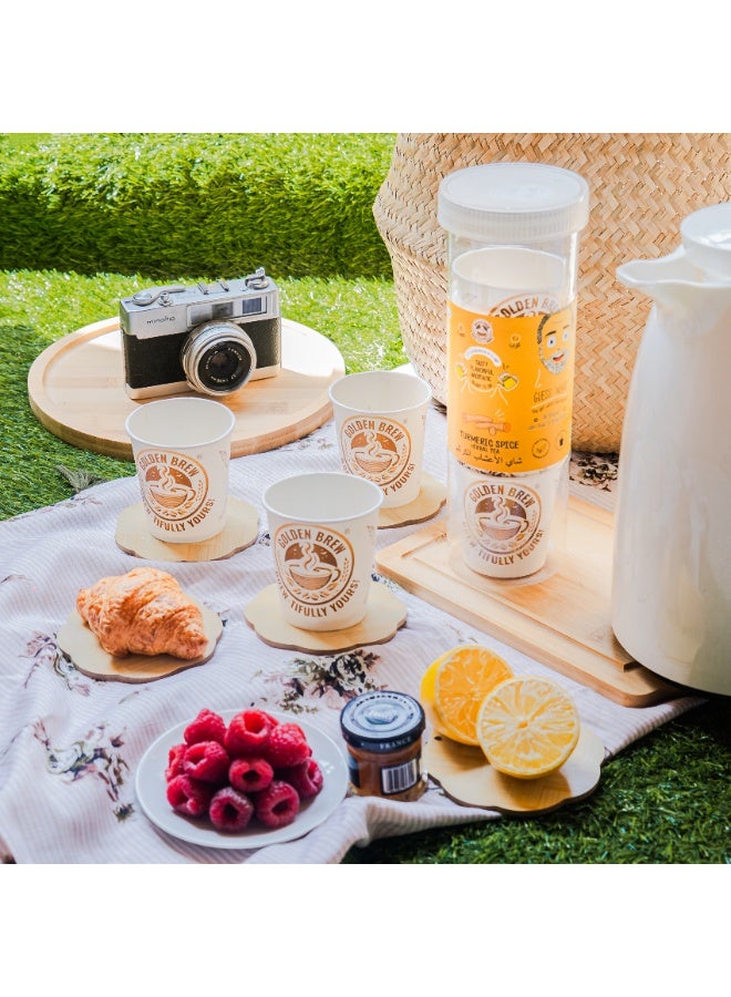 GOLDEN BREW BREW-TIFULLY YOURS! GOLDEN BREW | Turmeric Spice Herbal Tea | 10 Ready to sip tea cups| Herbal Tea | Low caffeine | No sugar added | Available in a variety of flavors - Image 4
