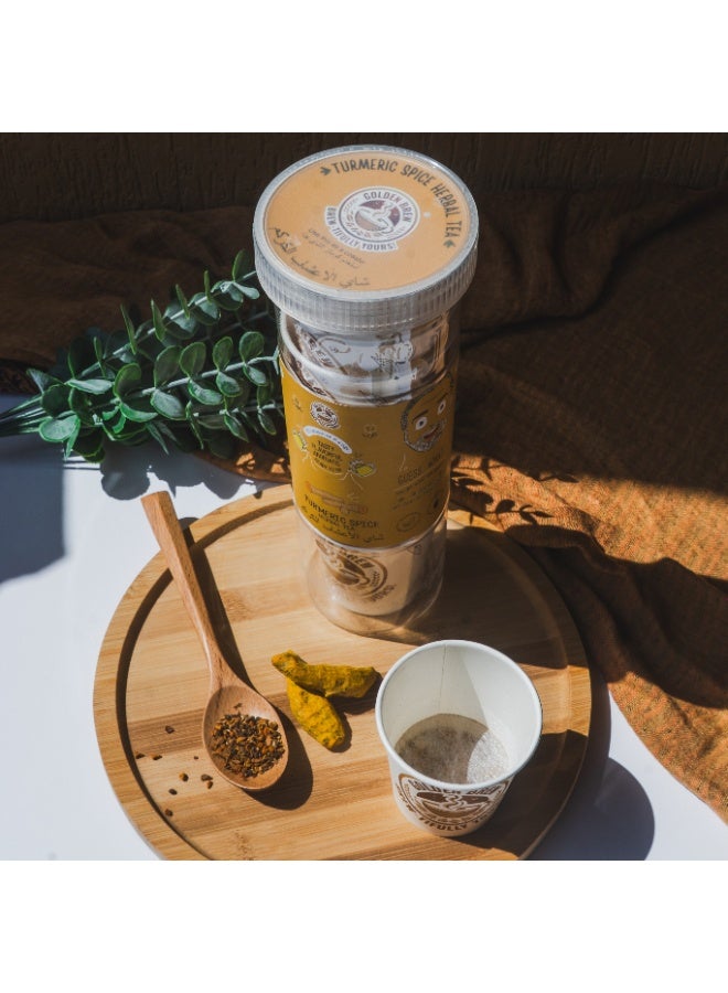 GOLDEN BREW BREW-TIFULLY YOURS! GOLDEN BREW | Turmeric Spice Herbal Tea | 10 Ready to sip tea cups| Herbal Tea | Low caffeine | No sugar added | Available in a variety of flavors - Image 3