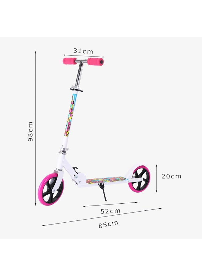 Generic Kick Scooter for Kids/Teens/Adults, Foldable and Height Adjustable, 20cm Large Wheels, Bearing Capacity 100kg, Urban Scooter with Handrake, YS-106 (Blue)  - Image 2