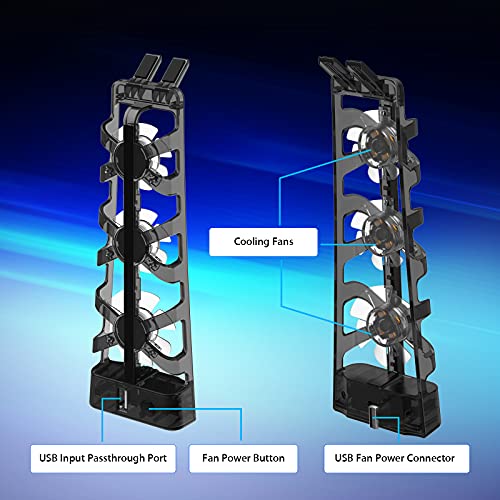NexiGo PS5 Accessories Cooling Fan [Auto On/Off] with LED Light, for Both Disc and Digital Editions, Efficient Cooling System, Compatible with Horizontal Stand For Gaming Console - Image 5