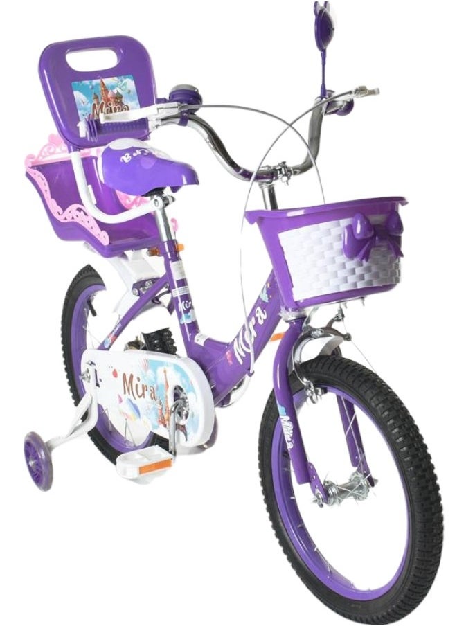 Toy Box - Cute Purple Baby Cycle 16" Wheels Children Bicycle For 4-7 Years Old Child Bicycle Girls Bike Princess Cycle For Kids With Basket And Support Wheels - Image 1
