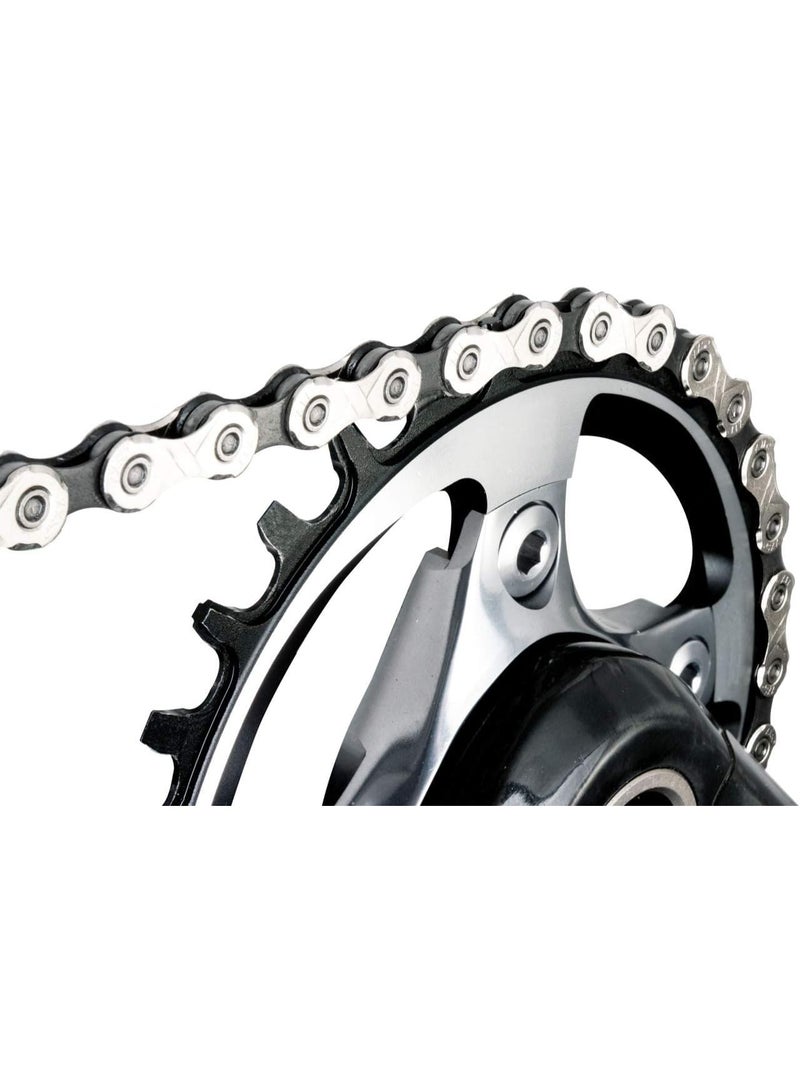 سلسلة دراجة متوافقة مع شيمانو وسرام وكامباجنولو وغيرها من أنظمة نقل الحركة ذات 11 سرعة، مزودة بوصلة ميسينج لينك لسهولة الفك والتركيب. - Image 2