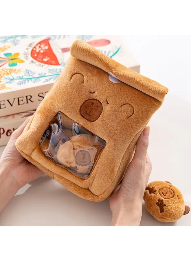 Capybara Plush Toy Bag Large Stuffed Animal Soft Furry Gift For Christmas - Image 1