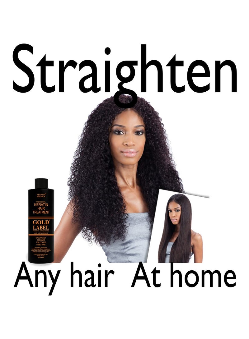 KERATIN RESEARCH GOLD LABEL Keratin Hair Straightening Blowout Treatment All Hair Types complex Colors & condition Long Lasting Eliminate Frizz & Repairs Damaged Dry Coarse Thick Wavy hair (4oz kit Gold Label)  - Image 4