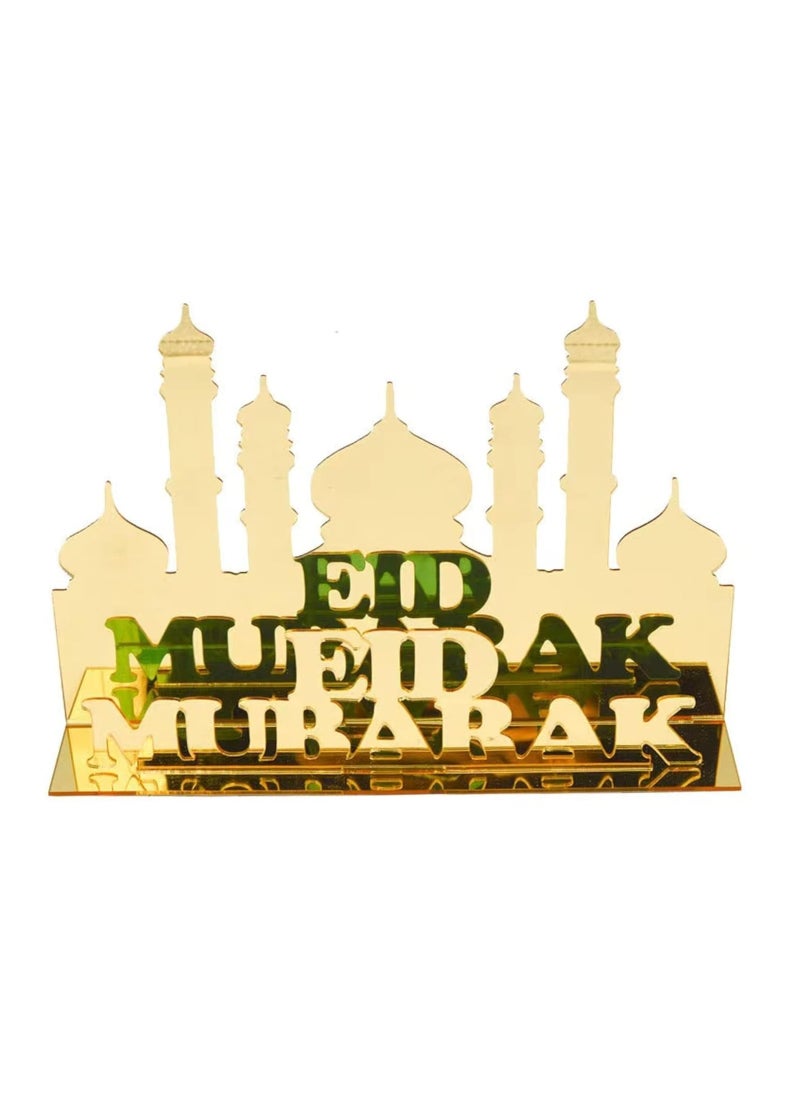Party with Emma - Ramadan Eid Mubarak Acrylic Sign Eid Mubarak Sign Ramadan Wood Table Decor Moon Star Eid Mubarak Home Decoration Ramadan Ornaments Letter Signs for Ramadan Decoration Eid - Image 1
