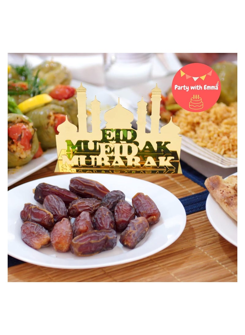 Party with Emma - Ramadan Eid Mubarak Acrylic Sign Eid Mubarak Sign Ramadan Wood Table Decor Moon Star Eid Mubarak Home Decoration Ramadan Ornaments Letter Signs for Ramadan Decoration Eid - Image 1