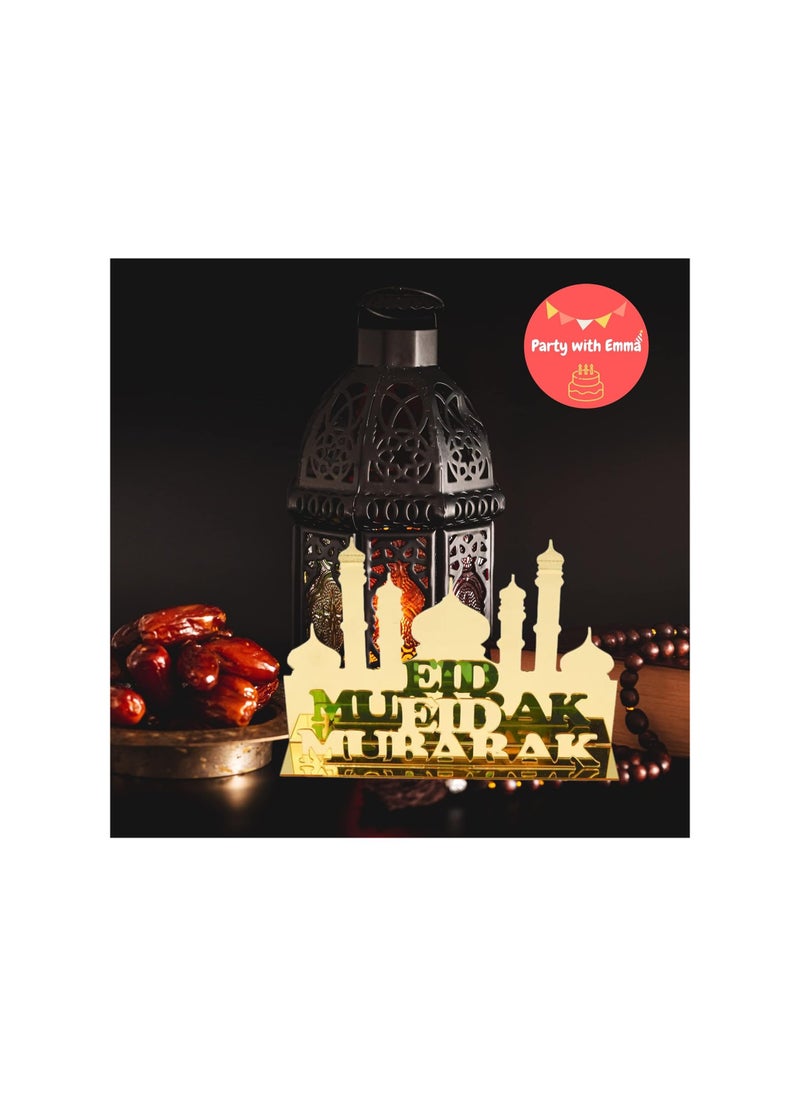 Party with Emma - Ramadan Eid Mubarak Acrylic Sign Eid Mubarak Sign Ramadan Wood Table Decor Moon Star Eid Mubarak Home Decoration Ramadan Ornaments Letter Signs for Ramadan Decoration Eid - Image 1
