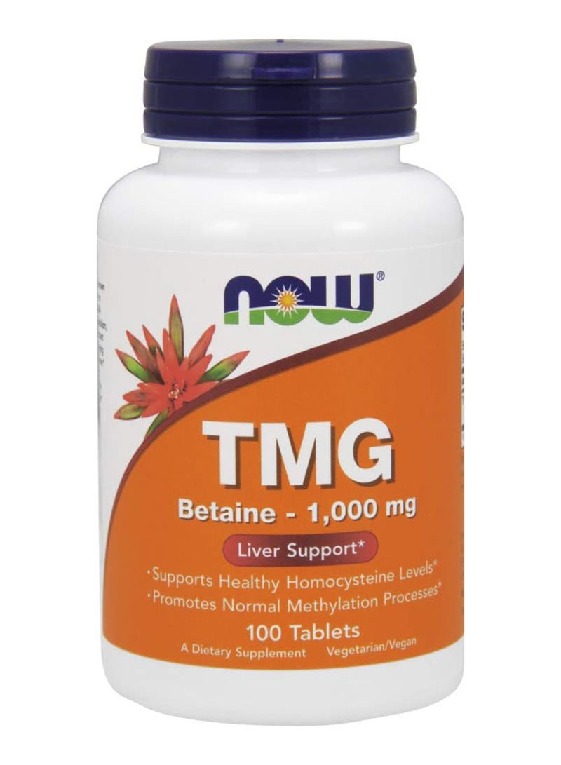 now TMG Betaine Trimethylglycine 1000 Mg Liver Support 100 Tablets - Image 1