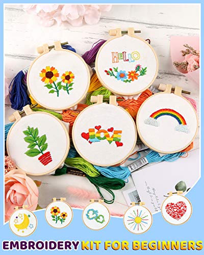 Pllieay 10 PCS Cross Stitch Kits for Beginners, Embroidery Beginner Kits for Kids 7-13, Include Instructions, Cross Stitch Kits with Pattern, Needlepoint Kits for Embroidery Projects - Image 4