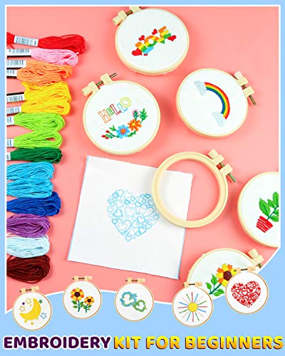 Pllieay 10 PCS Cross Stitch Kits for Beginners, Embroidery Beginner Kits for Kids 7-13, Include Instructions, Cross Stitch Kits with Pattern, Needlepoint Kits for Embroidery Projects - Image 5