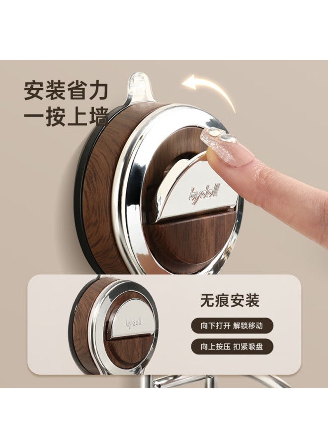 Bydoll Suction Cup Bathroom Tissue Holder, No Drilling Required, Cabinet Paper Towel Rack, Tissue Roll Holder, Dishcloth And Plastic Wrap Hanger, Walnut Color - Image 1