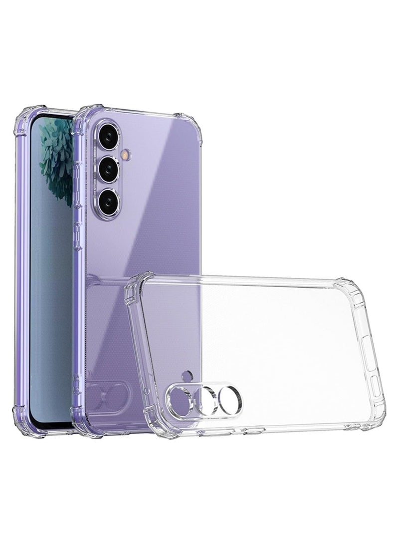 vesus Protective Case for Samsung Galaxy S24 FE clear TPU Four Corners Protection Cover Transparent Soft Bumper - Image 1