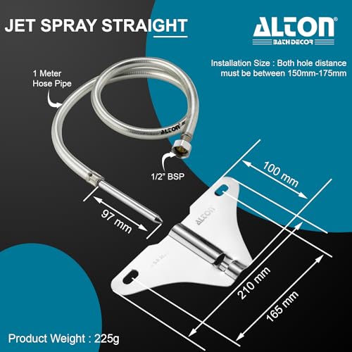 ALTON ALD230 1 Meter Jet Spray Straight, Full Set (Chrome) - Image 2