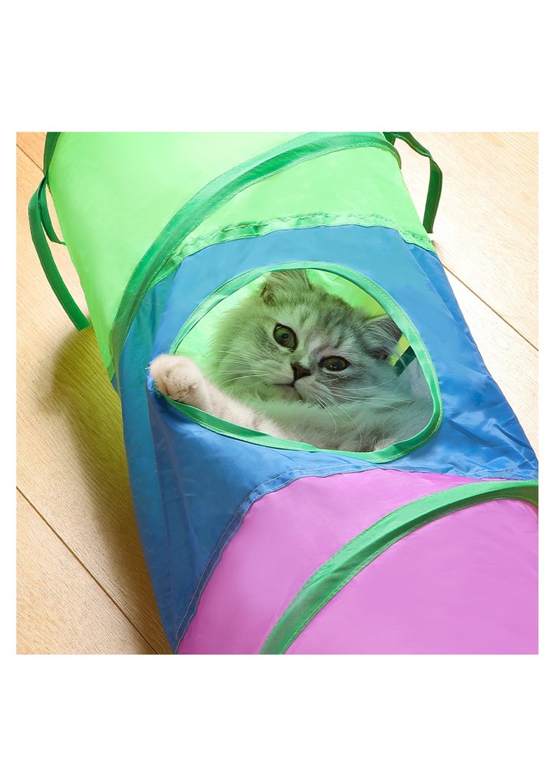 Cat Toys Cat Tunnel Collapsible Kitten Toys-Collapsible 1wayCat Tube- for Cat, Puppy, Rabbit (Rainbow) - Image 5