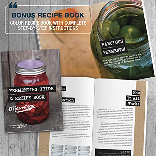 Masontops Complete Mason Jar Fermentation Kit - Easy Small/Regular Mouth Jars Vegetable Fermenting Set - DIY Equipment Essentials - Image 5