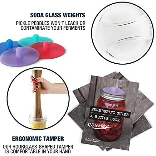 Masontops Complete Mason Jar Fermentation Kit - Easy Small/Regular Mouth Jars Vegetable Fermenting Set - DIY Equipment Essentials - Image 4