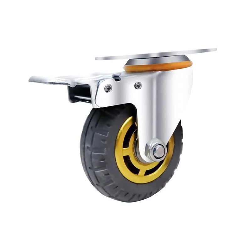 Heavy Duty 3 Inch Black Swivel Rubber Castor Wheels High Load Silent Industrial Furniture Casters - Image 2