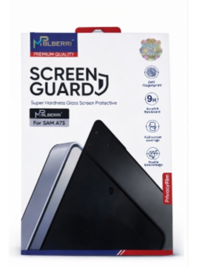 MPBLBERRI Privacy Screen Protector for Samsung Galaxy A73 – Anti-Spy Tempered Glass, 9H Hardness, Full Coverage, Anti-Fingerprint Screen Guard - Image 1