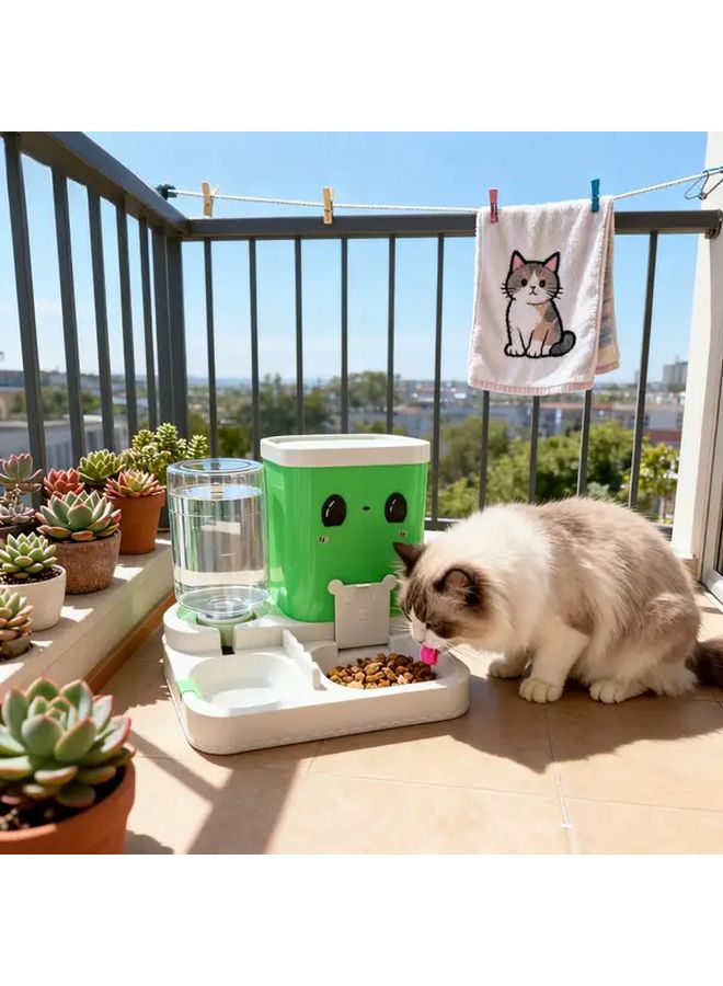 حاوية تخزين طعام الحيوانات الأليفة الخضراء محكمة الإغلاق سهلة التنظيف مربعة مصنوعة من مادة البولي بروبيلين توفير المساحة - Image 3