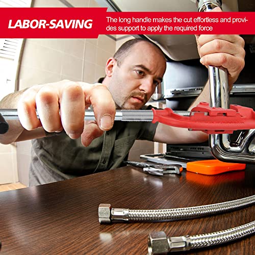 Godora Heavy Duty 1/8-2" Pipe Cutter Tool with an Extra Blade, Sharp Rigid Tubing Cutter Cuts Up to Galvanized Pipe, Copper, and Iron Pipe, Metal Tube Cutter Great for Plumbers or Metalworkers - Image 4