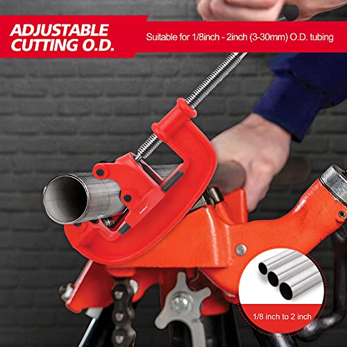 Godora Heavy Duty 1/8-2" Pipe Cutter Tool with an Extra Blade, Sharp Rigid Tubing Cutter Cuts Up to Galvanized Pipe, Copper, and Iron Pipe, Metal Tube Cutter Great for Plumbers or Metalworkers - Image 3