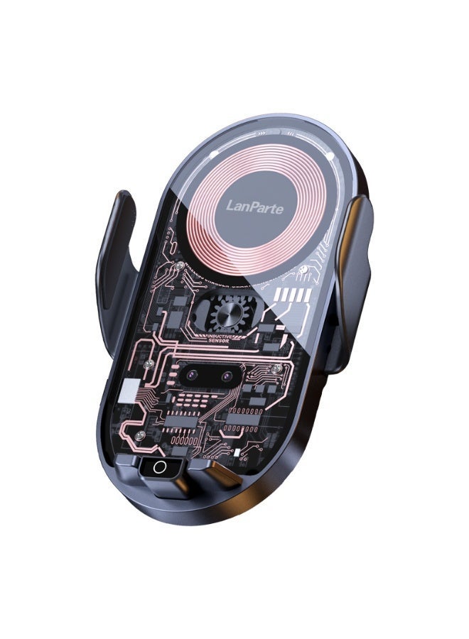 LanParte Flexible Auto-Clamping Car Dashboard Wireless Charging Phone Mount – 15W Fast Charging, Motorized Clip, 360° Rotation - Image 5