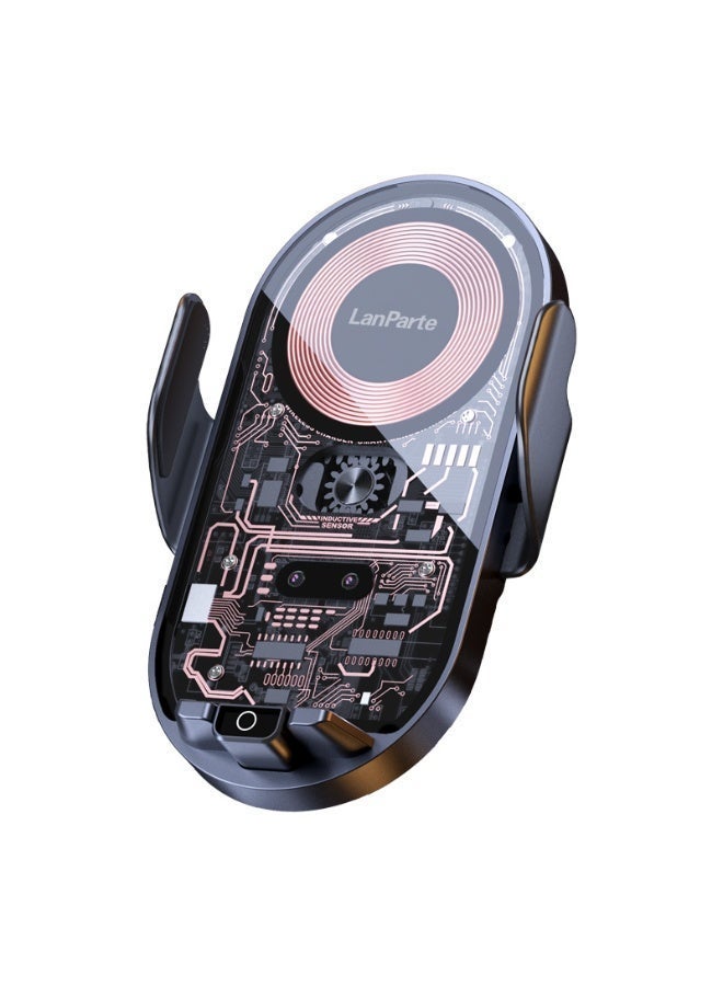 LanParte Flexible Auto-Clamping Car Dashboard Wireless Charging Phone Mount – 15W Fast Charging, Motorized Clip, 360° Rotation - Image 3