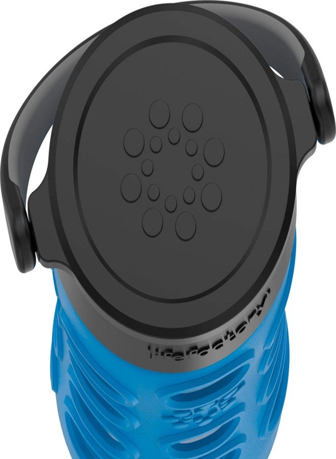 لايف فاكتوري زجاجة مياه زجاجية من لايف فاكتوري سعة 12 أونصة خالية من مادة BPA مع غطاء كلاسيكي وغطاء سيليكون واقٍ، لون أزرق كوبالت - Image 5