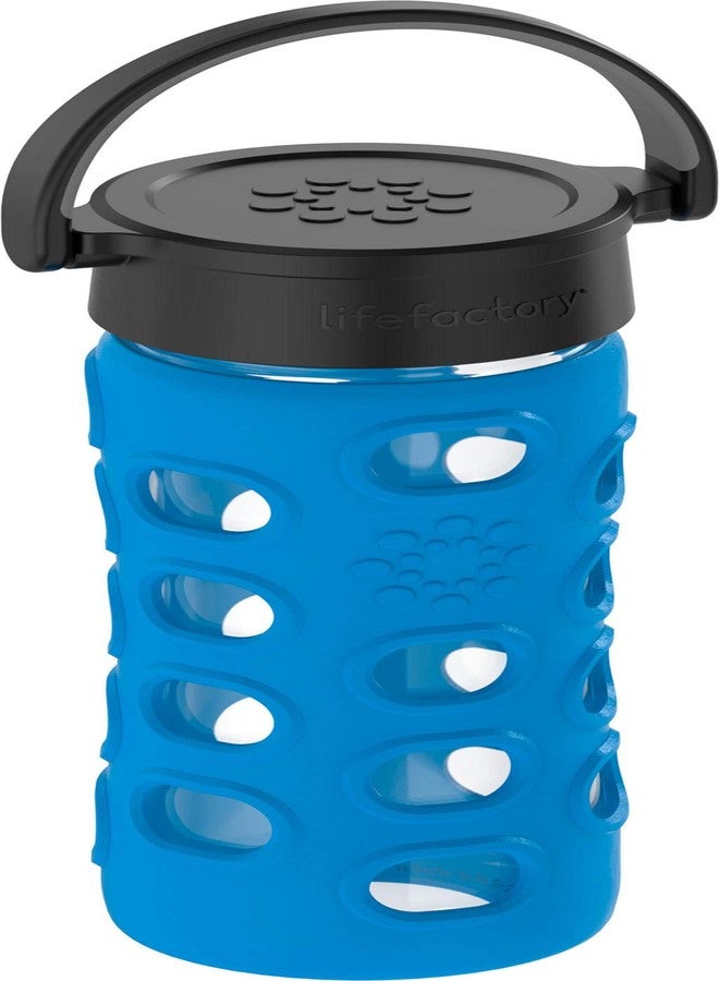 لايف فاكتوري زجاجة مياه زجاجية من لايف فاكتوري سعة 12 أونصة خالية من مادة BPA مع غطاء كلاسيكي وغطاء سيليكون واقٍ، لون أزرق كوبالت - Image 2