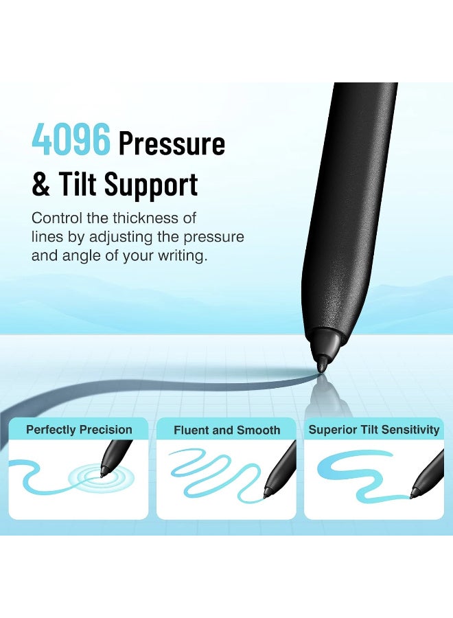 Magnetic Stylus Pen for Remarkable 2 Pen with Eraser, Digital Replacement Pen for Remarkable 2 Stylus Alternative Marker Plus, 4096 Pressure Sensitivity, Palm Rejection, Tilt Support with 5 Pen Tips - Image 5