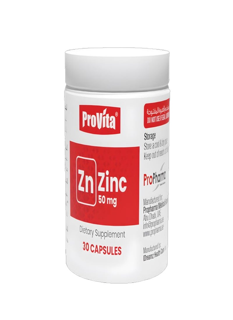 ProVita Zinc 50Mg 30 Capsules 