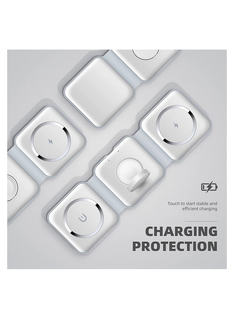 Wireless Charging, 3 in 1 Wireless Charger,Wireless Magnetic Fast Charging Foldable Dock station Charger for iPhone 14/13/12/11/8/Pro/Max,for iWatch - Image 3