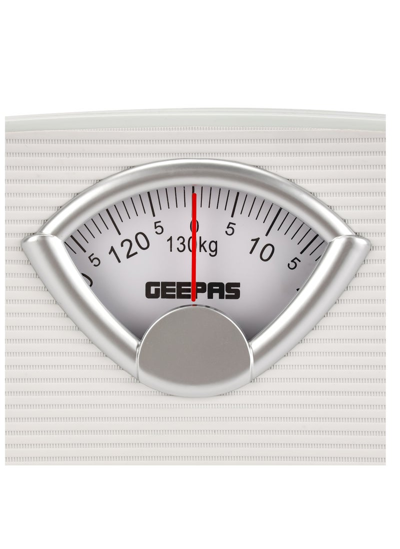 GEEPAS - Mechanic Health Scale , Multi-Purpose Weighing Machine with High Precision | Dial Readings, Weighing Machine for Human Body-Weight Machine, 130 KG Capacity, Bathroom Scale, With Step On Technology - Image 1